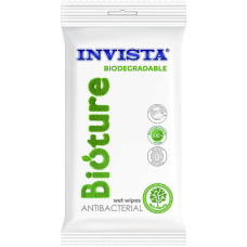 Set 15 Servetele umede antibacteriene Biodegradabile Alb Invista IV3199