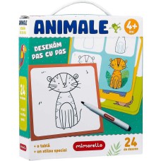 Joc educativ Animale Desenam pas cu pas, 24 piese Mimorello EK6667
