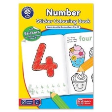 Carte de colorat cu activitati in limba engleza si abtibilduri Invata numerele NUMBER